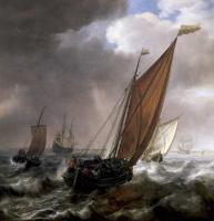 Vlieger, Simon de - A Dutch Ferry Boat Before a Breeze